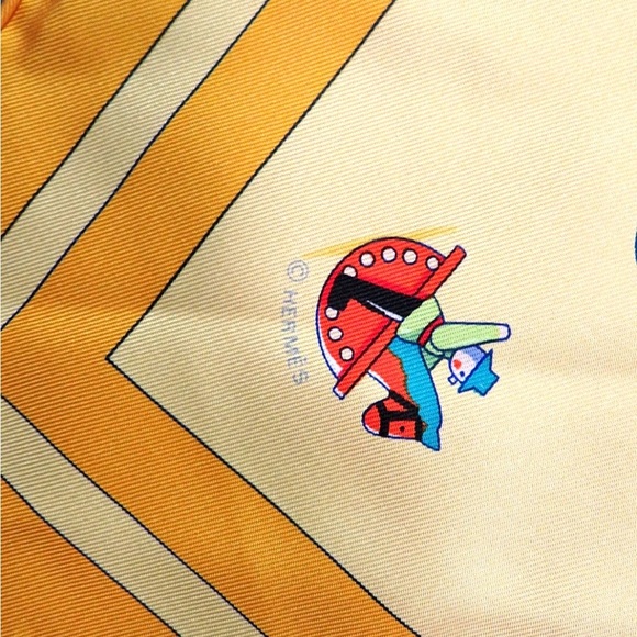 Hermes Yellow Rocking Horse Toy Scarf - Picture 9 of 11